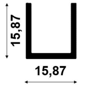 AL1018 - PERFIL U 16X16 - SEM ABA